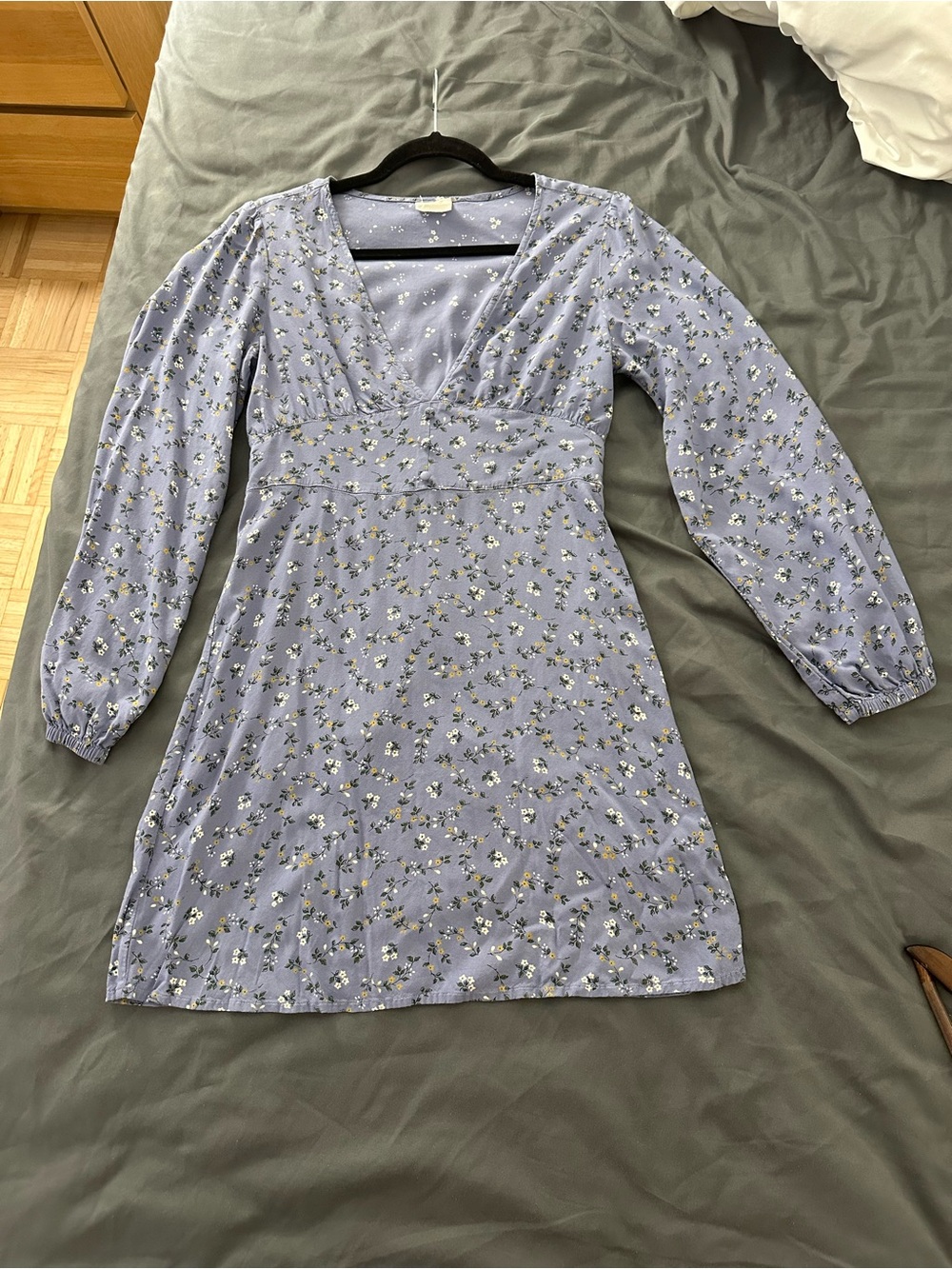 Abound Lilac Floral V-Neck Long Sleeve Dress